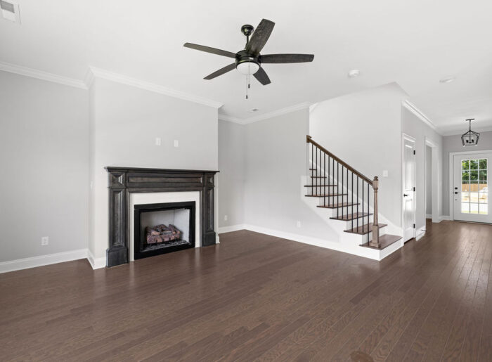 Natural light thru oversized windows in family room