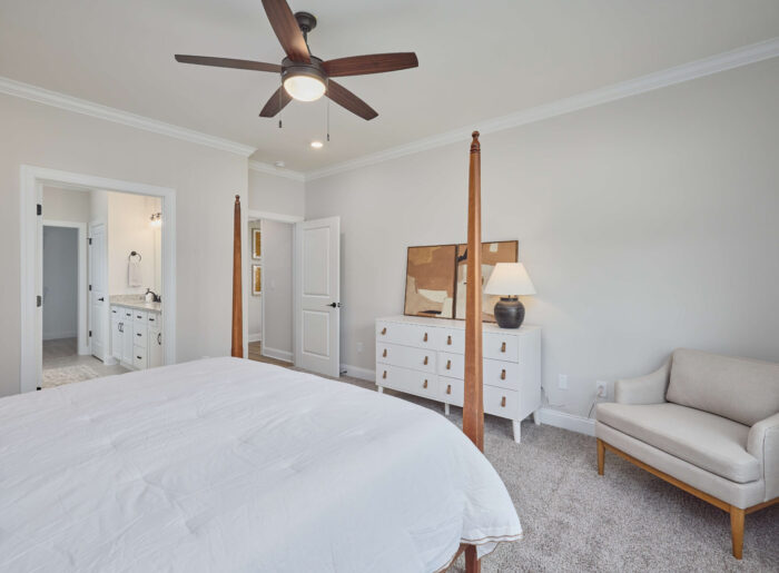 King sized bed in master bedroom