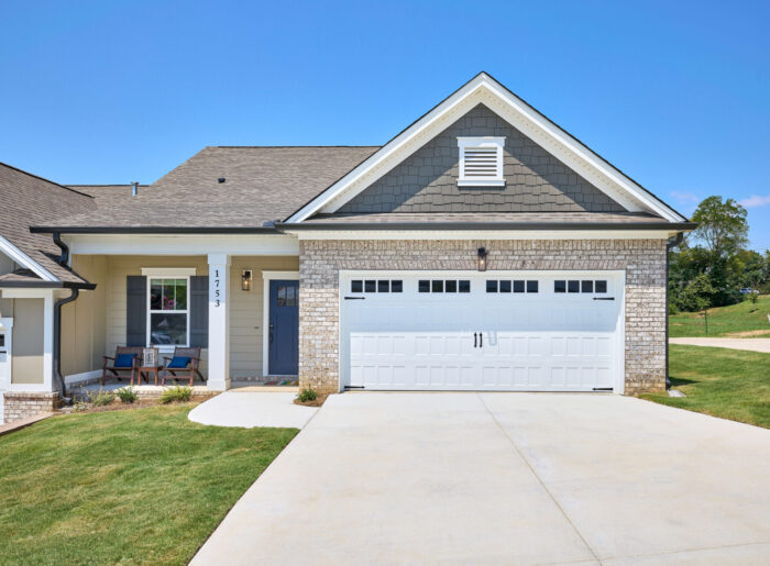 Exterior single level living new construction home