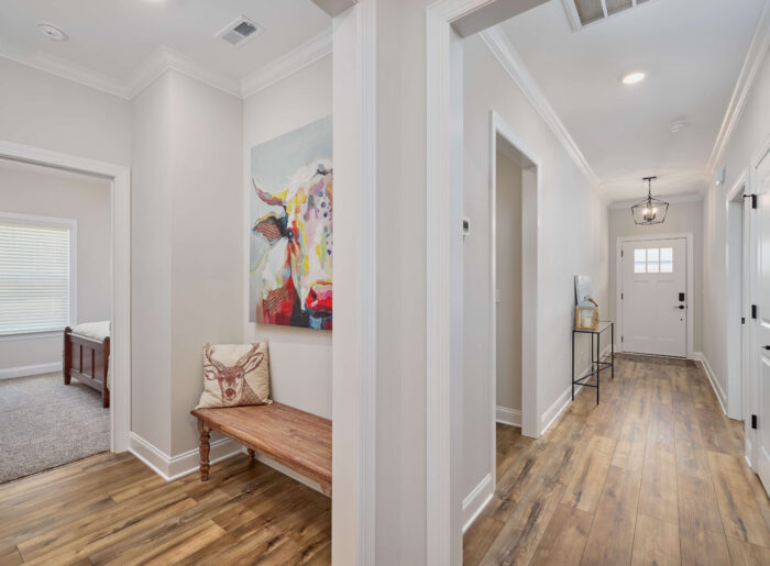 Spacious floor plan and custom finishes