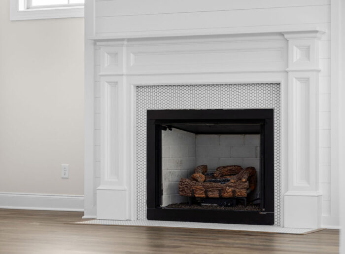 Fireplace in new construction Huntley Meadows