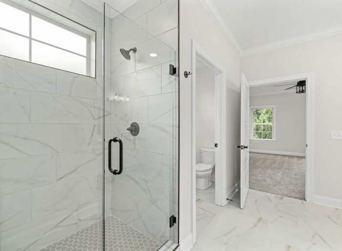 Primary bath shower with expert tile work