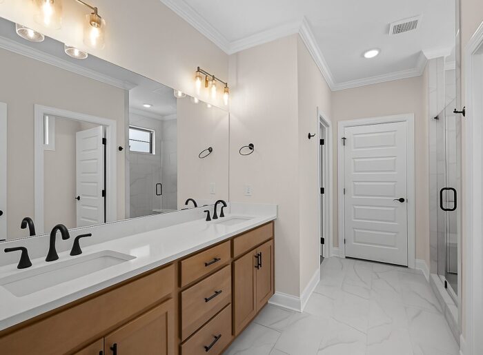 Designer finishes throughout the move-in ready new construction single level home