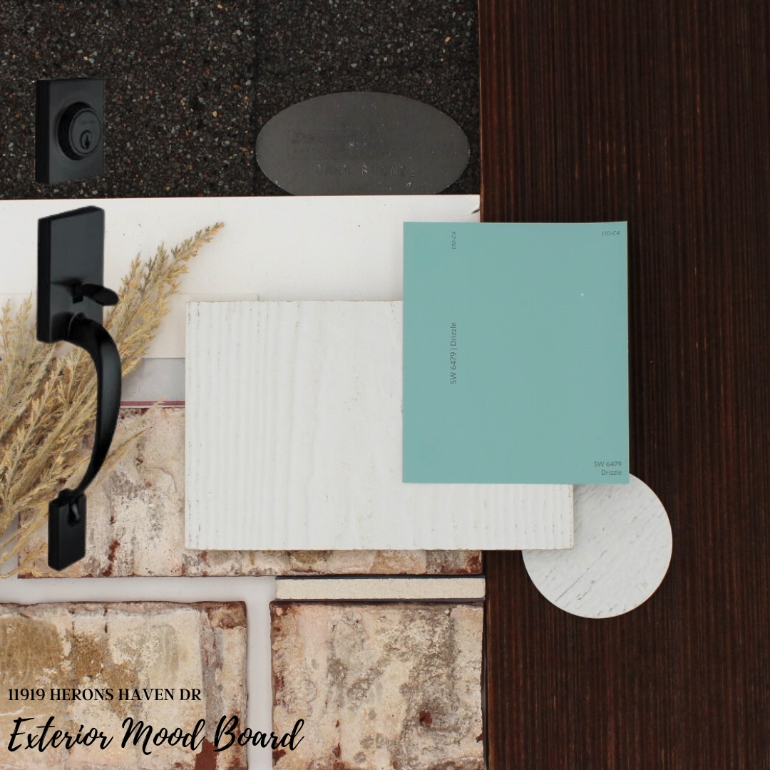 Exterior mood board of new single family home