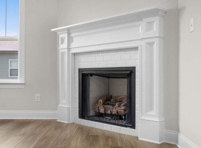 Beautiful fireplace perfect for gathering and hosting in move-in ready home