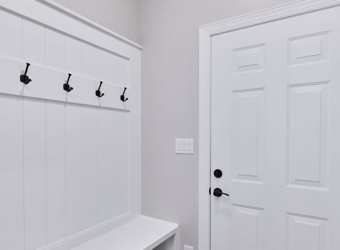 Built-in storage and drop zone