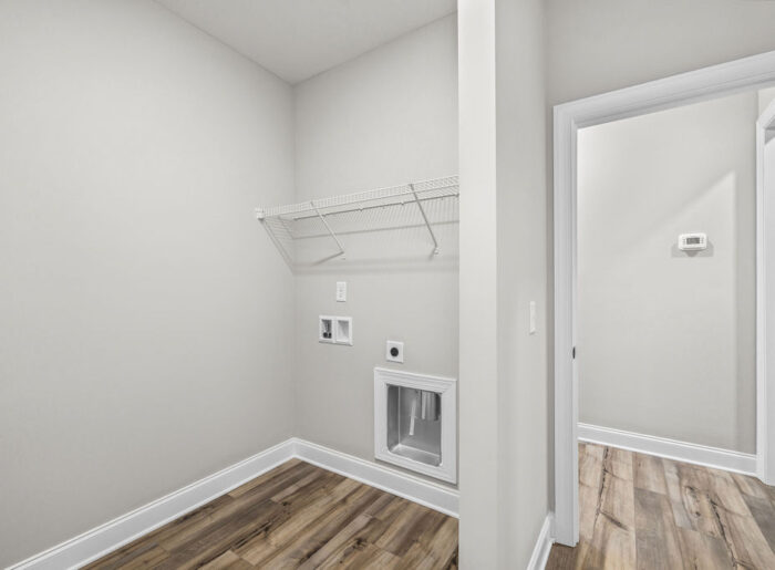 Laundry room on main level new home