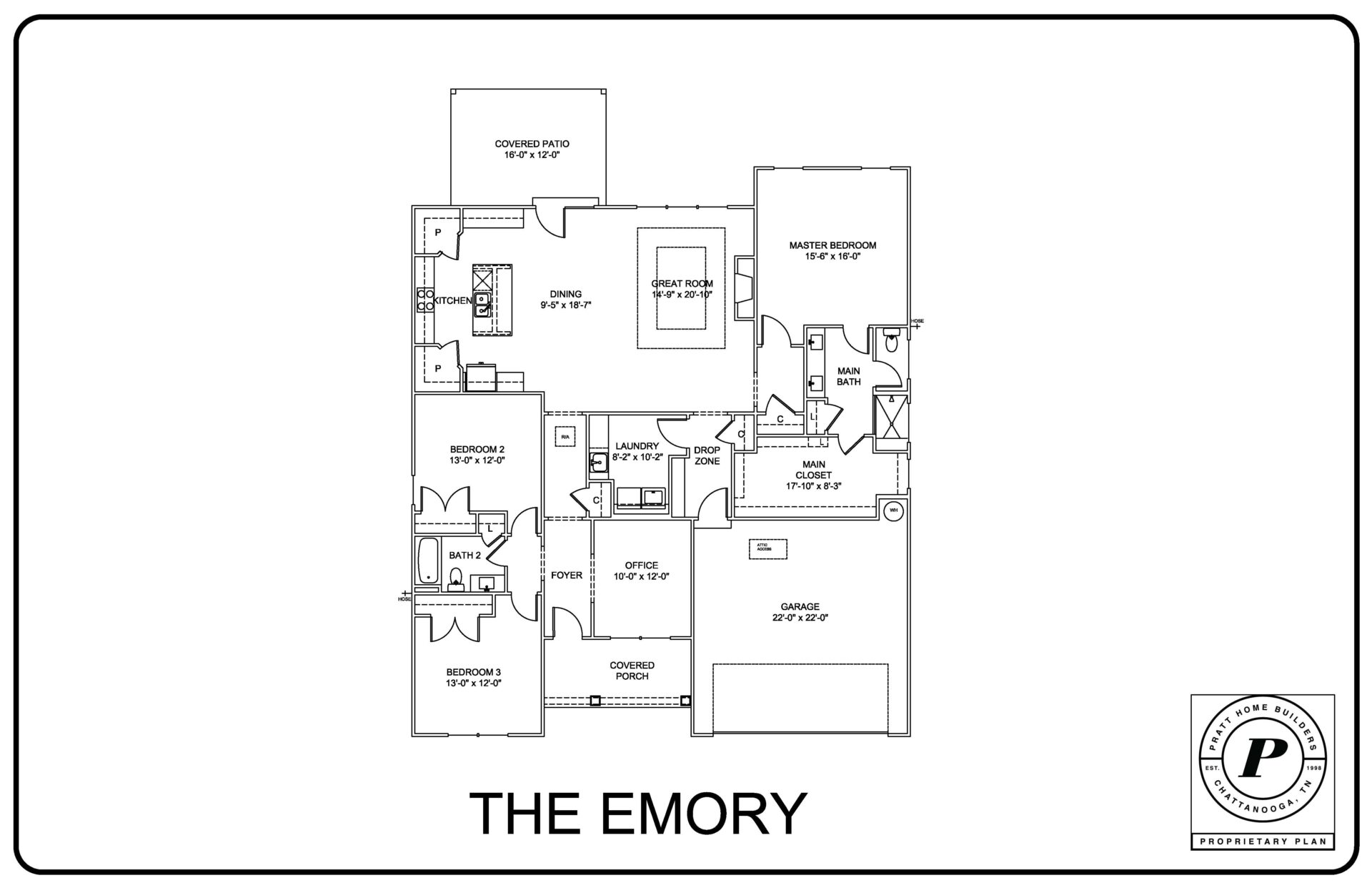 New construction floor plan move-in ready Pratt Home Builders