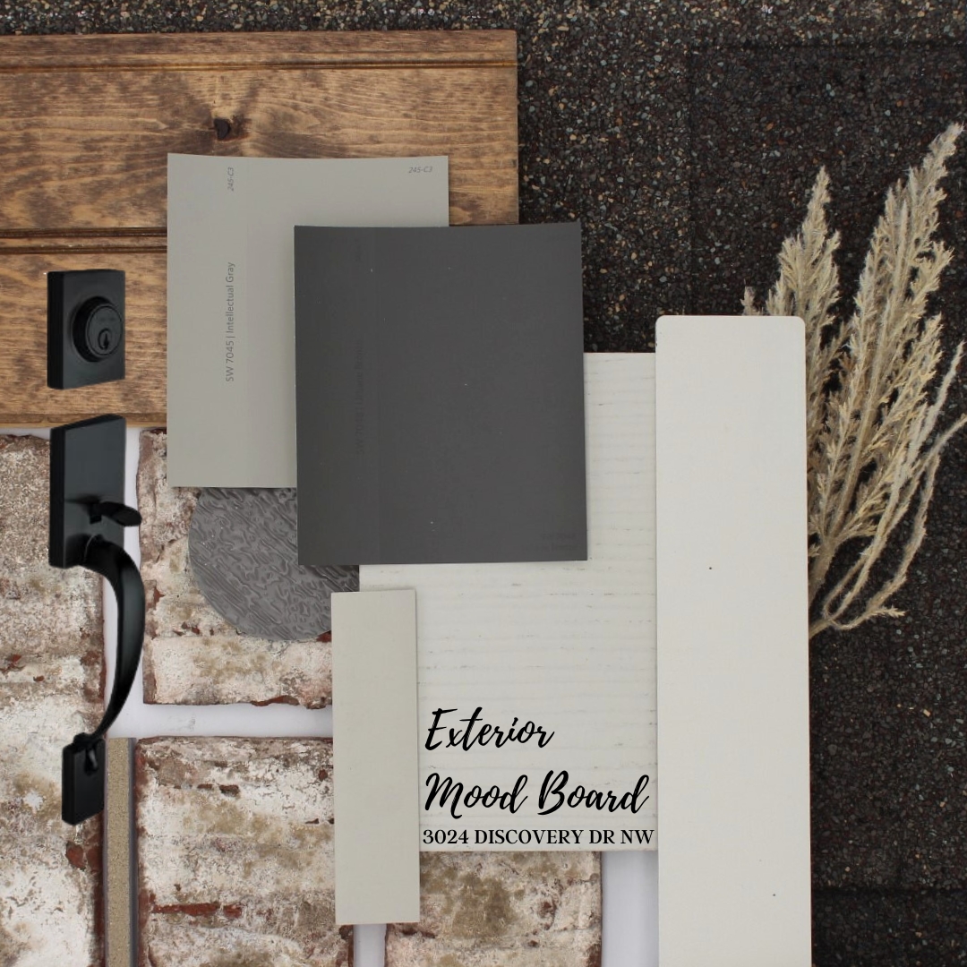 Exterior mood board for new construction home Trails at Freewill
