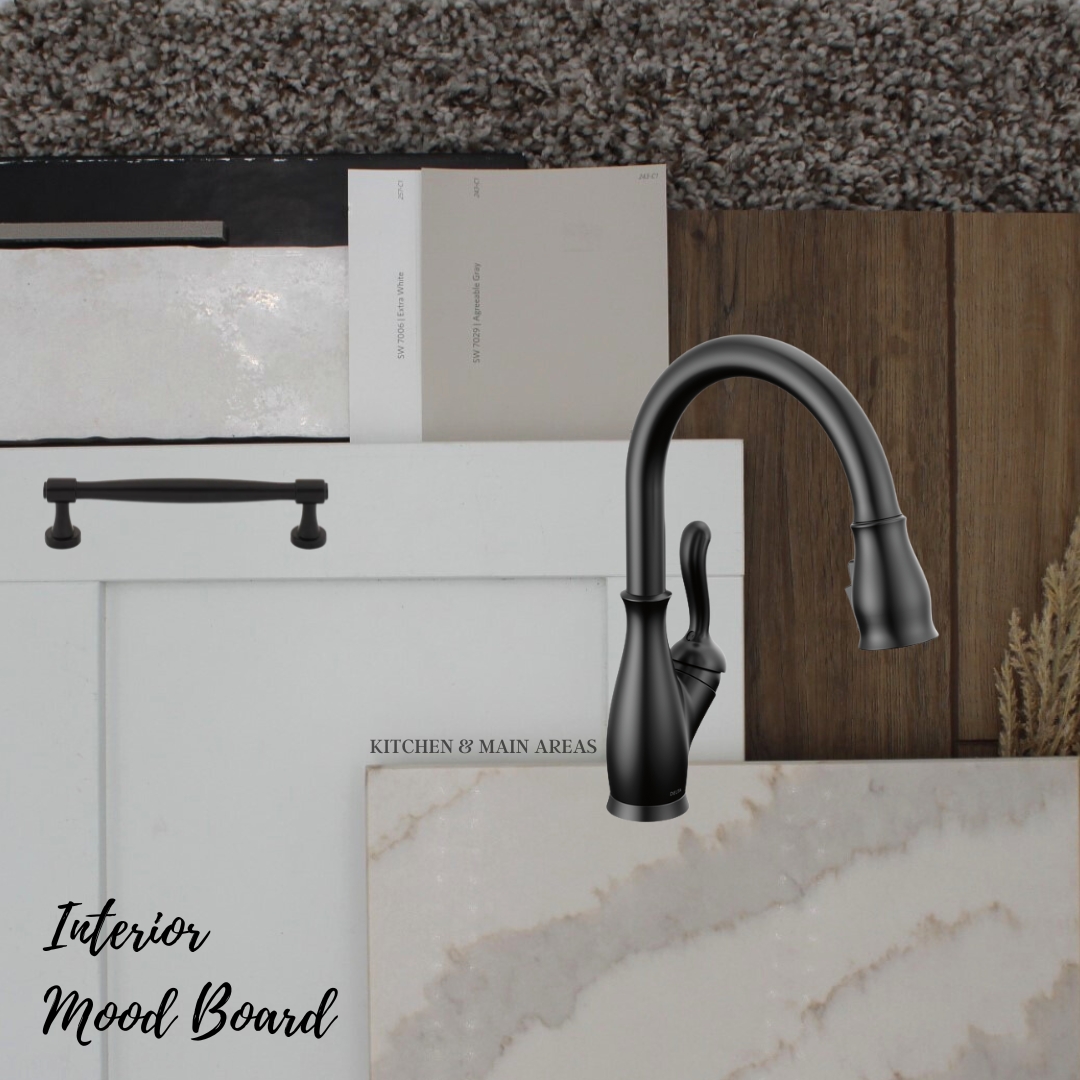 Interior mood boards of new quick move-in home construction