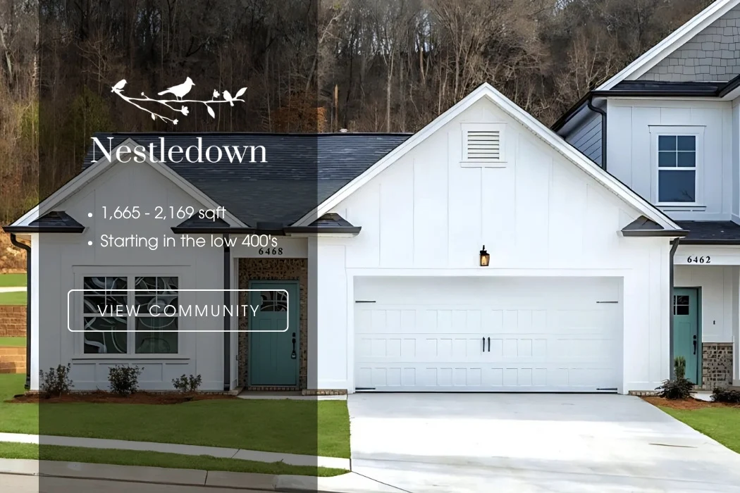 Modern white house by Pratt Home Builders in Chattanooga TN, featuring 1,665-2,169 sqft. Pricing starts in the low 400's. View community option.